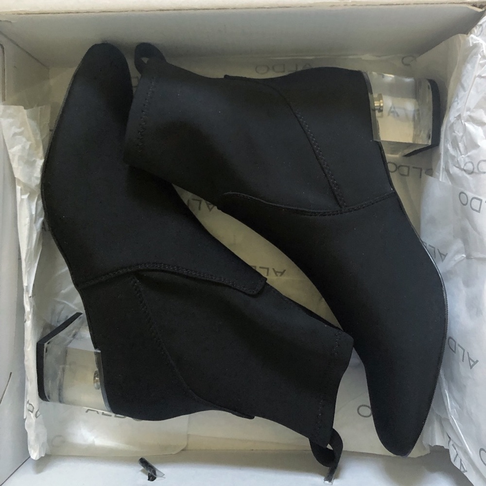 Transparent Mid Ankle Heel Boots